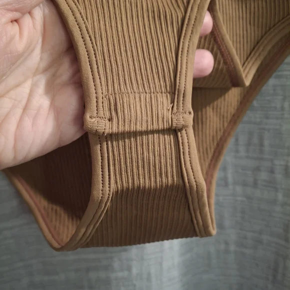 MRIGNT Coffee Square Neck Ribbed Tank Bodysuit- Size S- NWOT - Picture 3 of 7